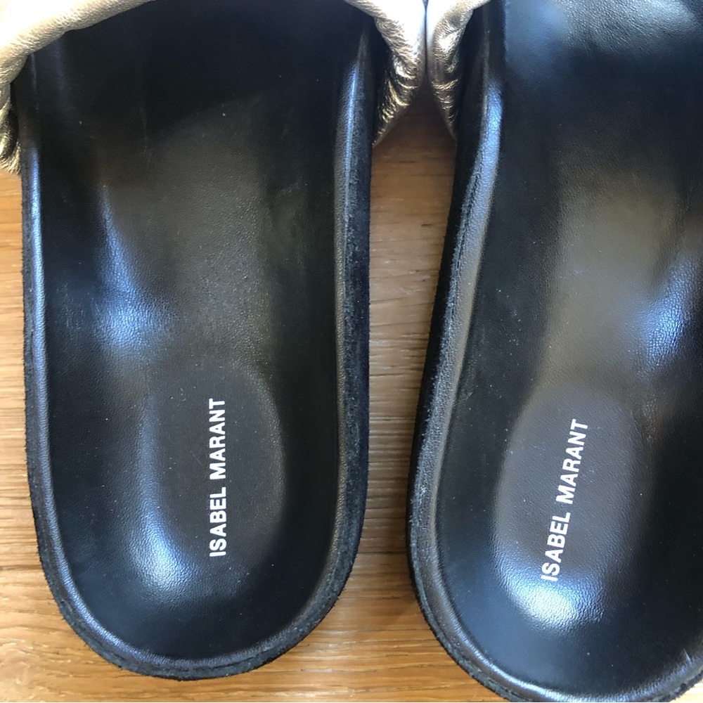 Isabel Marant Helea Silver slides sandals size 6.5-7 - Picture 4 of 11